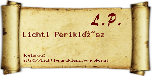 Lichtl Periklész névjegykártya